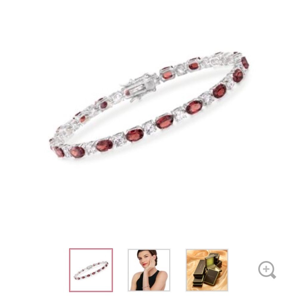 Garnet and diamond tennis bracelet